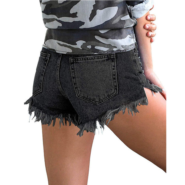 Spring hole tassels shorts