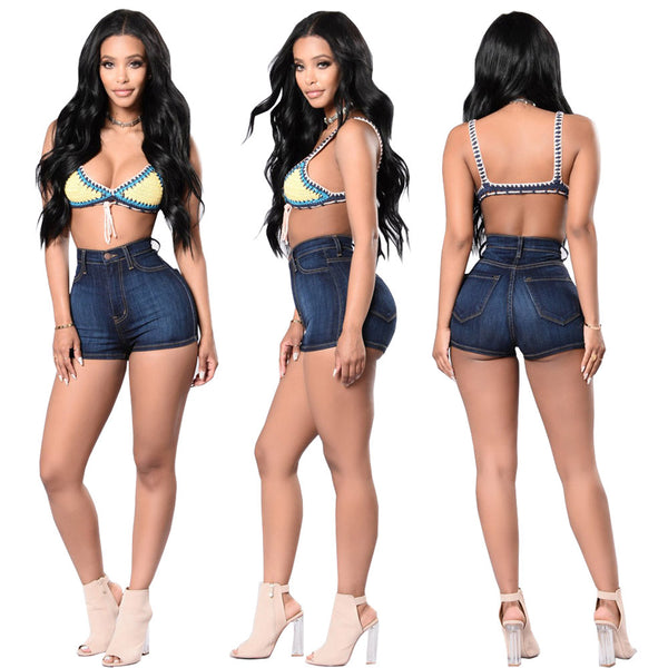 Blue classic denim shorts