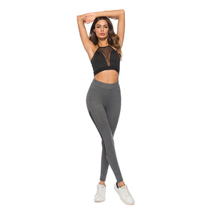 Women's Leggings Elastic Waist Gauze Patch Slim Leggings