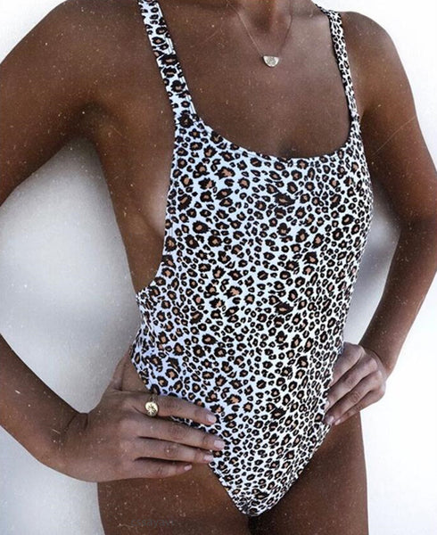 Leopard Print One Piece Swimsuit