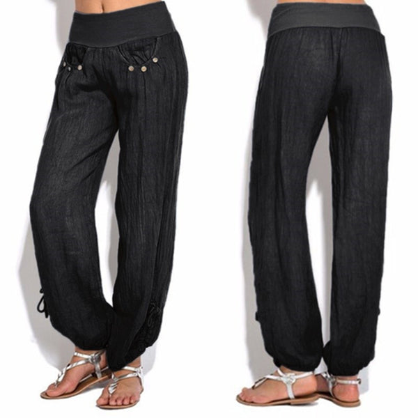 Casual loose low waist wide leg pants