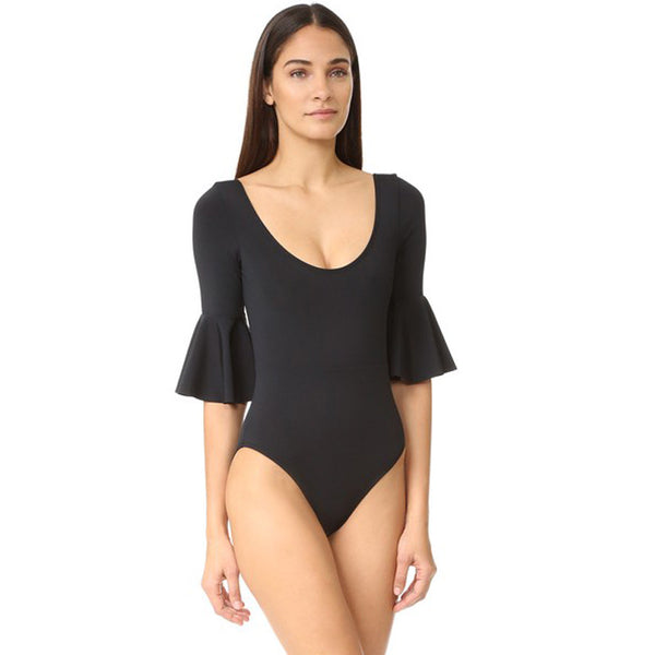 2019 Europe and the United States  sexy Siamese women's swimwear hot springs surfing diving long-sleeved swimsuit