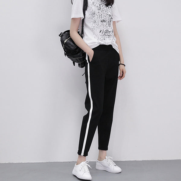 Spring and summer sports pants women's large size loose casual feet harem pants